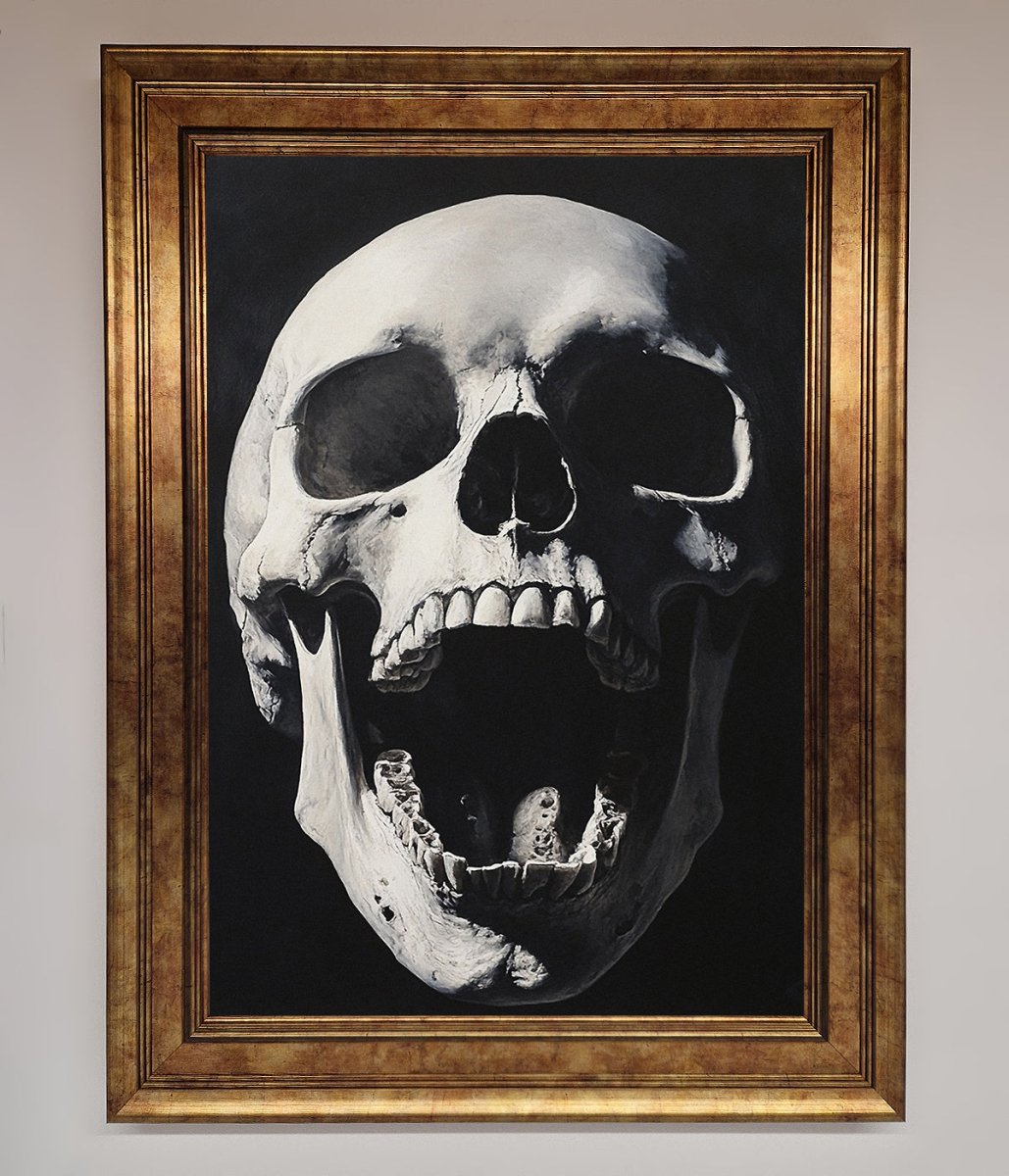 Open Mouth Skull Framed Poster - Zestio