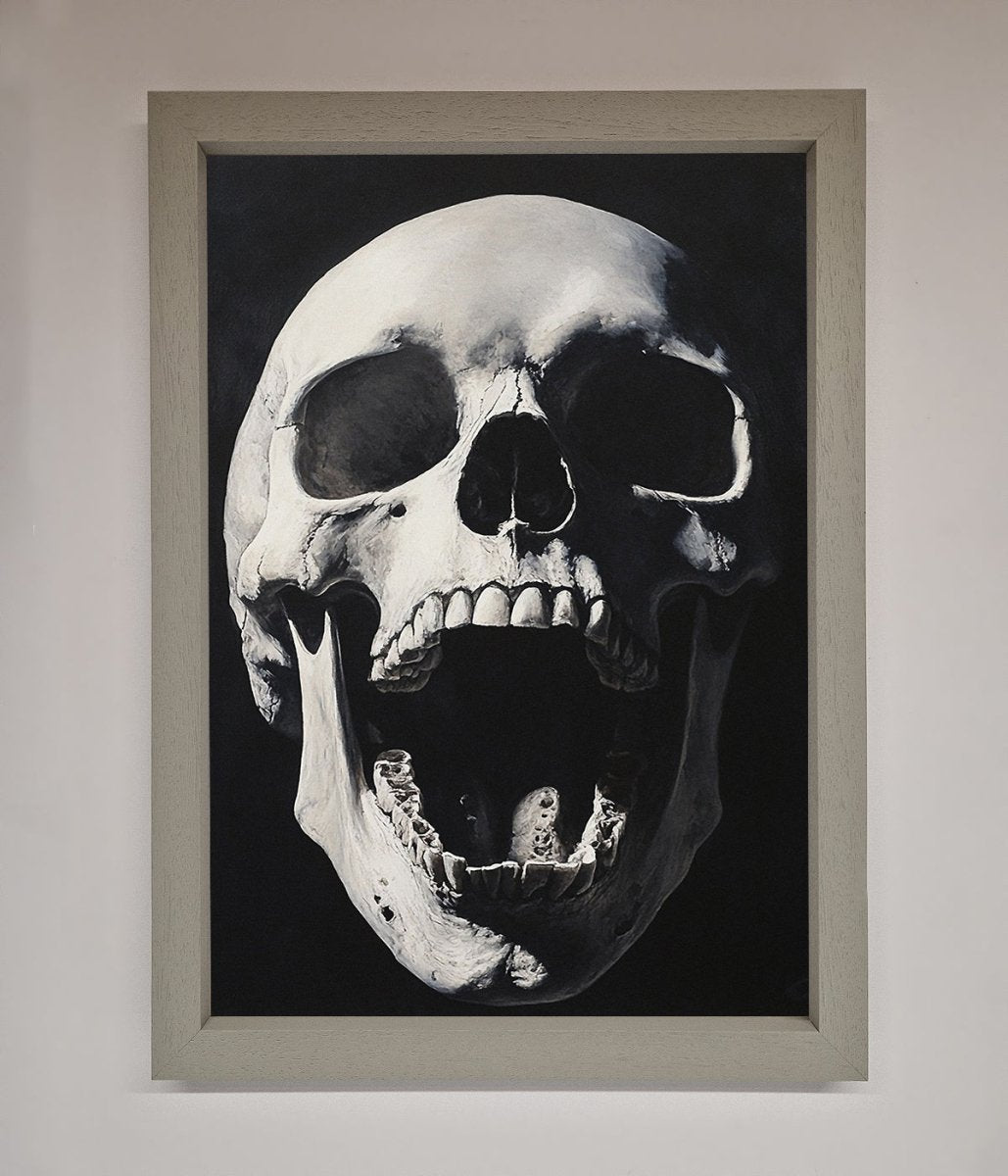 Open Mouth Skull Framed Poster - Zestio