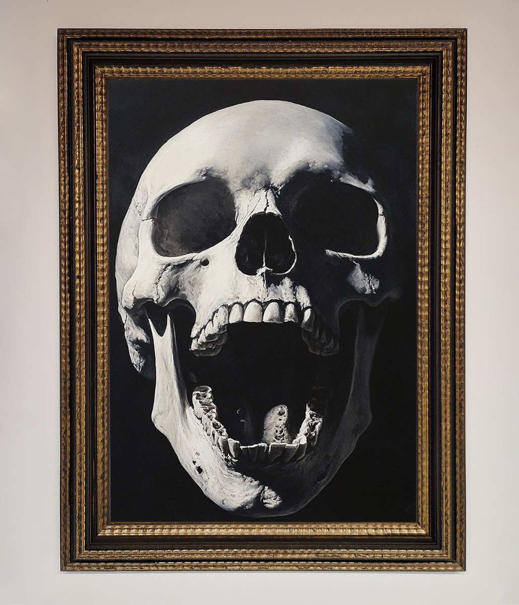 Open Mouth Skull Framed Poster - Zestio
