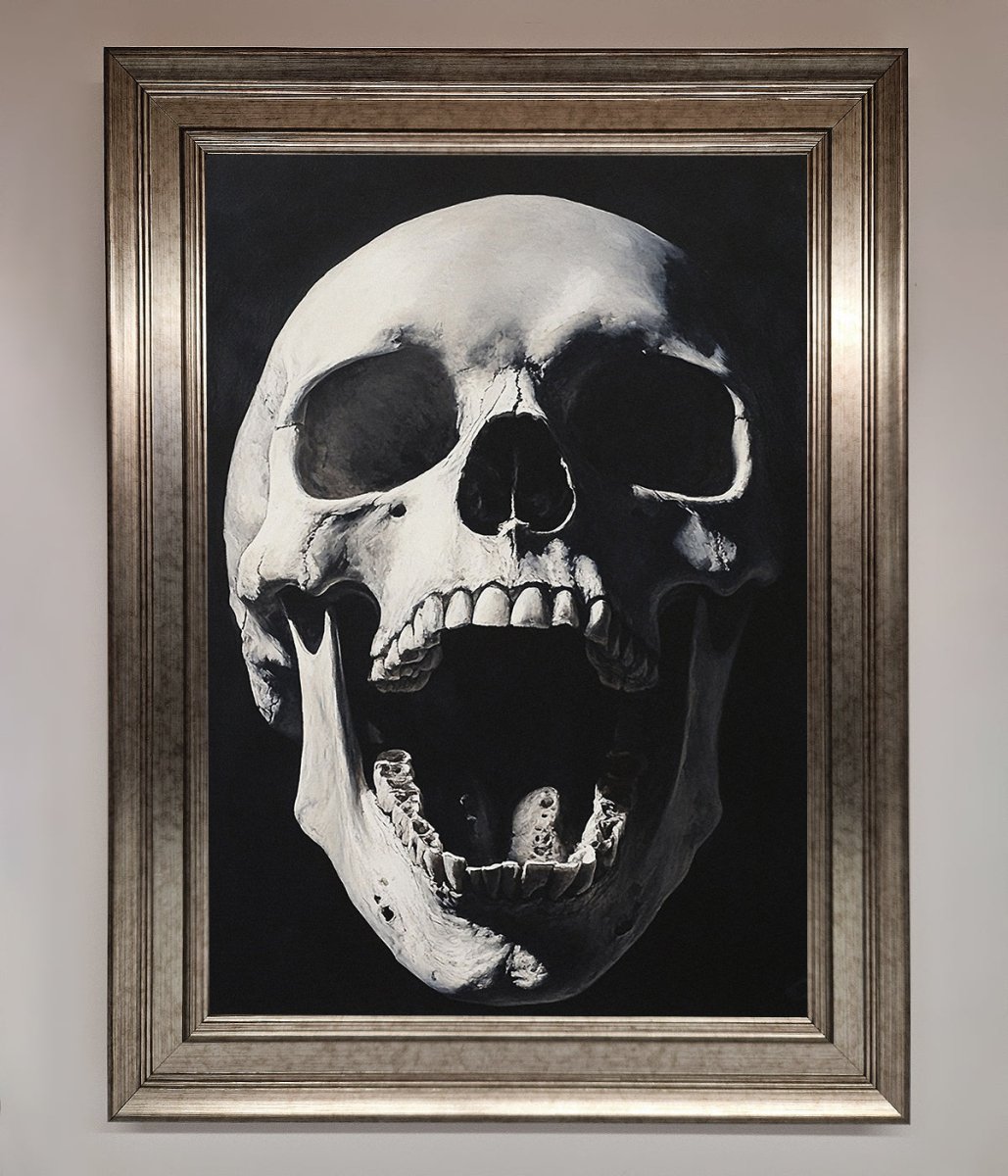 Open Mouth Skull Framed Poster - Zestio