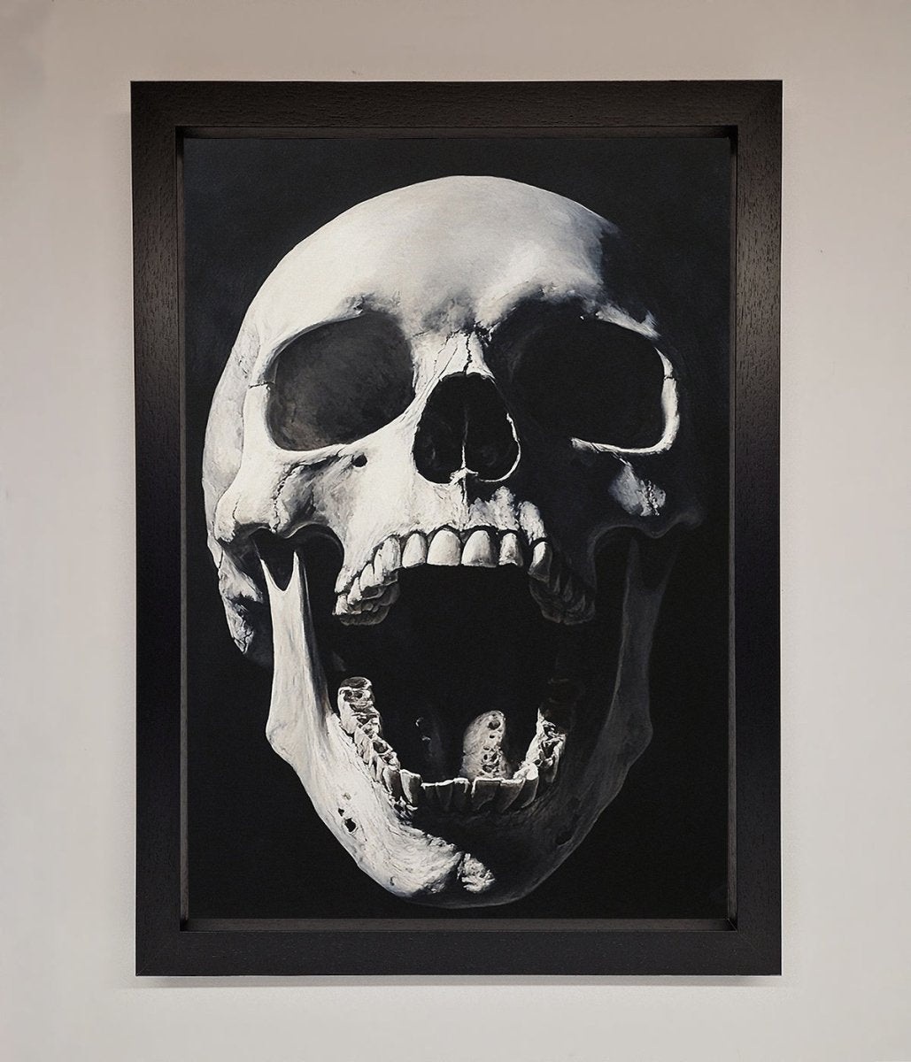 Open Mouth Skull Framed Poster - Zestio