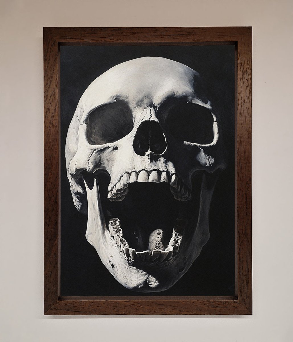 Open Mouth Skull Framed Poster - Zestio