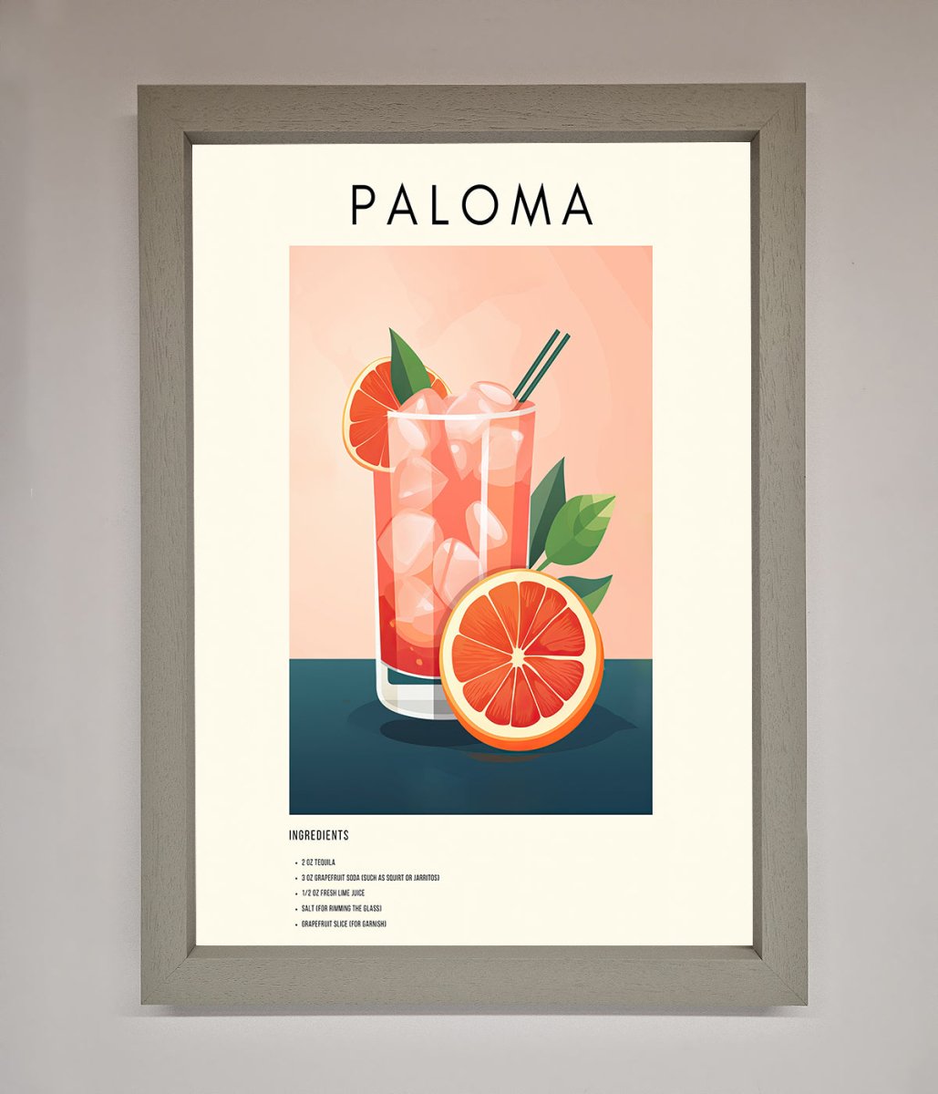 Paloma Cocktail Framed Poster - Zestio