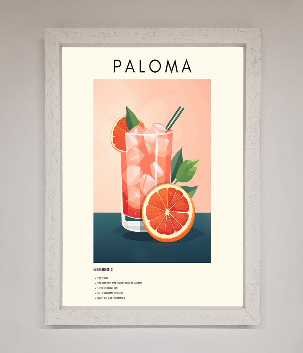 Paloma Cocktail Framed Poster - Zestio