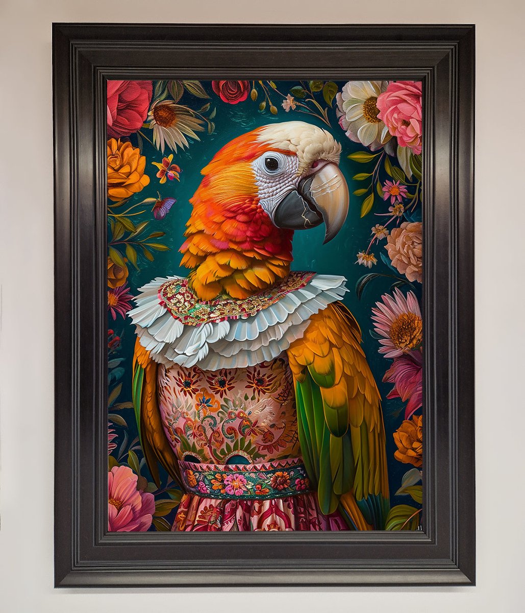 Parrot Renaissance Stare Framed Wall Art - Zestio