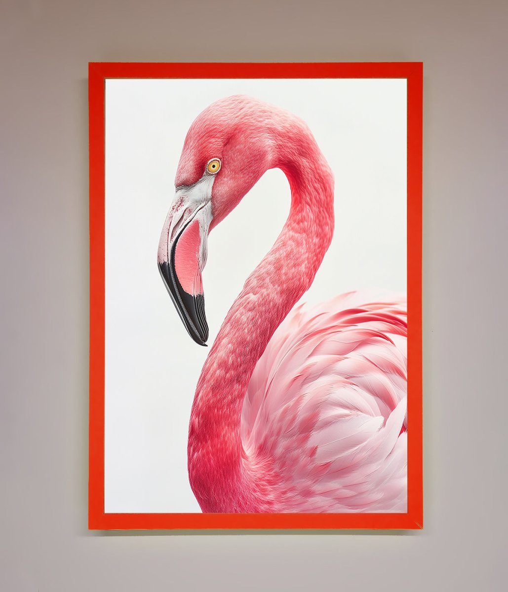 Pink Flamingo Stare Framed Print - Zestio