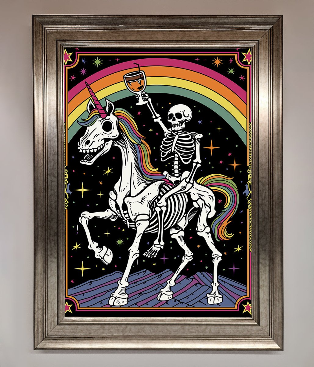 Rainbow Skeleton Framed Wall Art - Zestio
