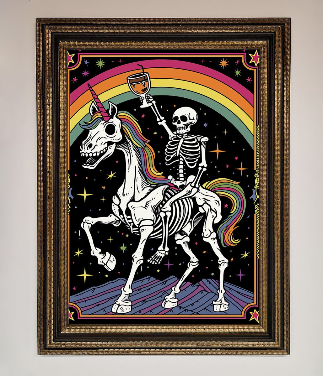 Rainbow Skeleton Framed Wall Art - Zestio