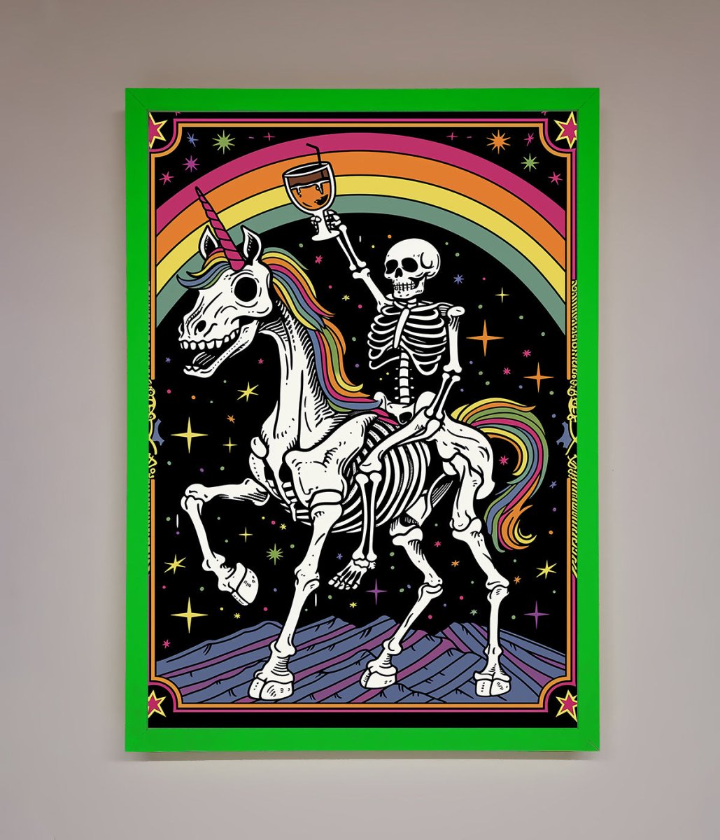 Rainbow Skeleton Framed Wall Art - Zestio