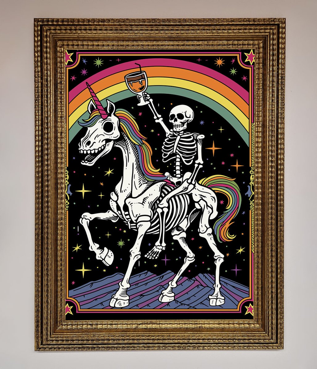 Rainbow Skeleton Framed Wall Art - Zestio