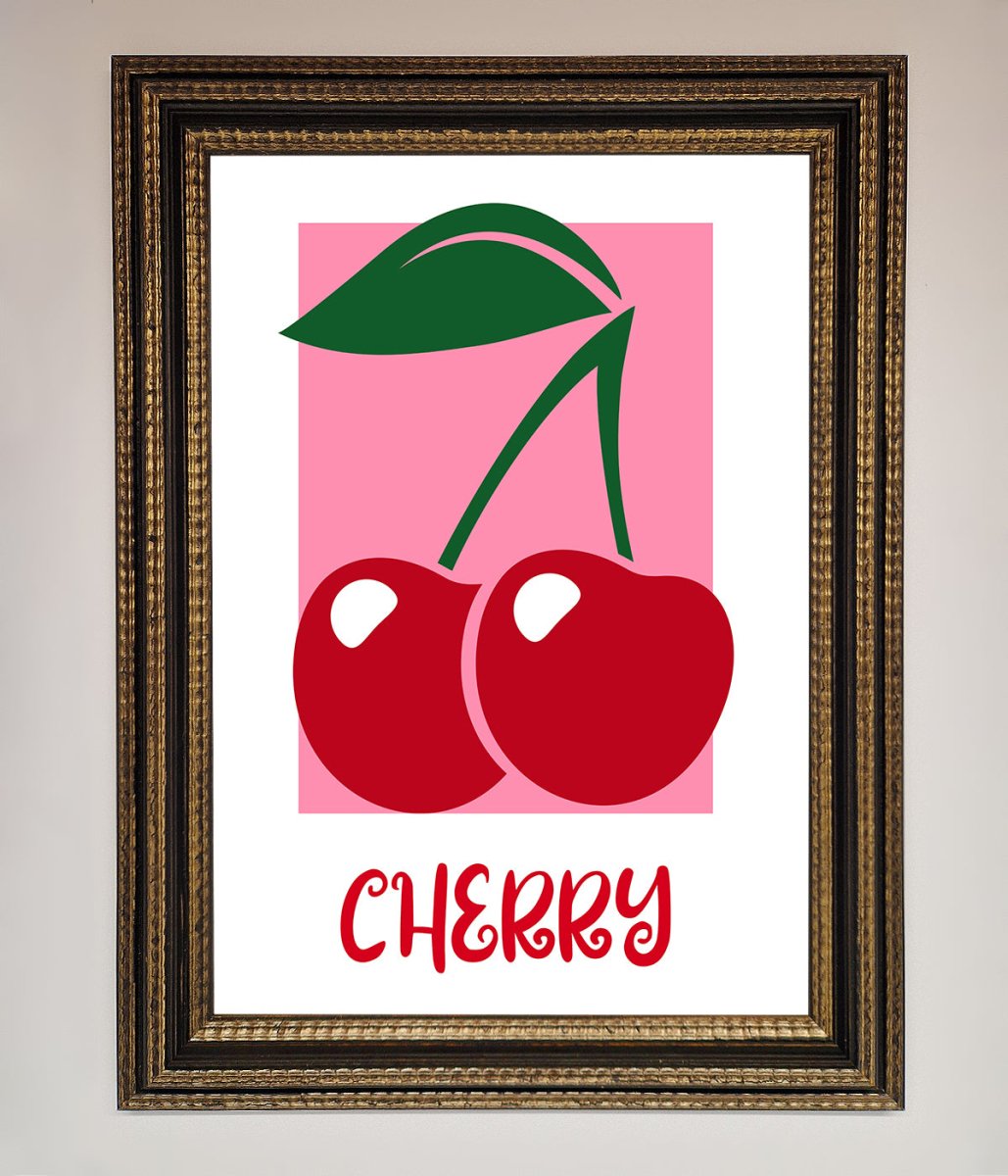 Red Cherries Modern Framed Poster - Zestio
