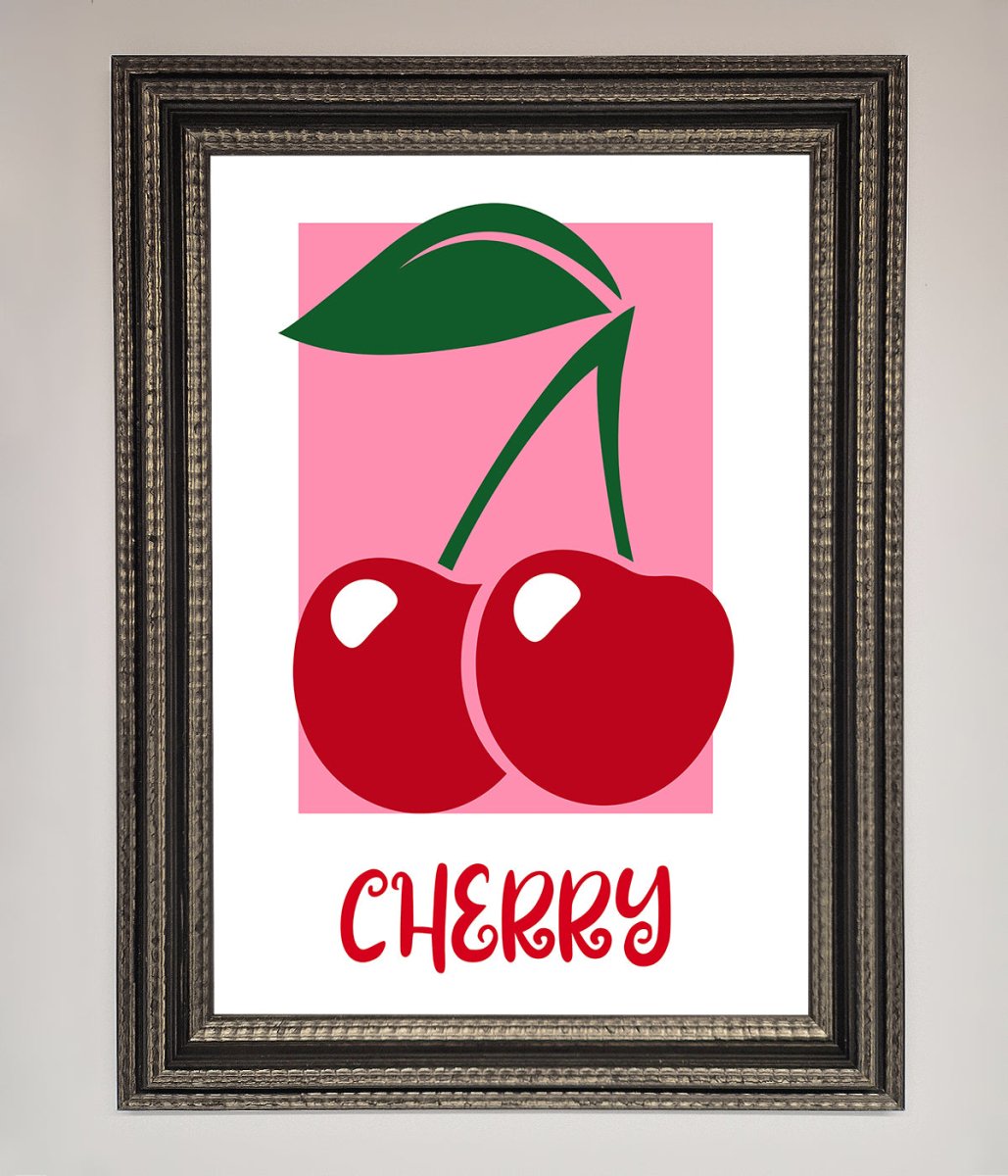 Red Cherries Modern Framed Poster - Zestio