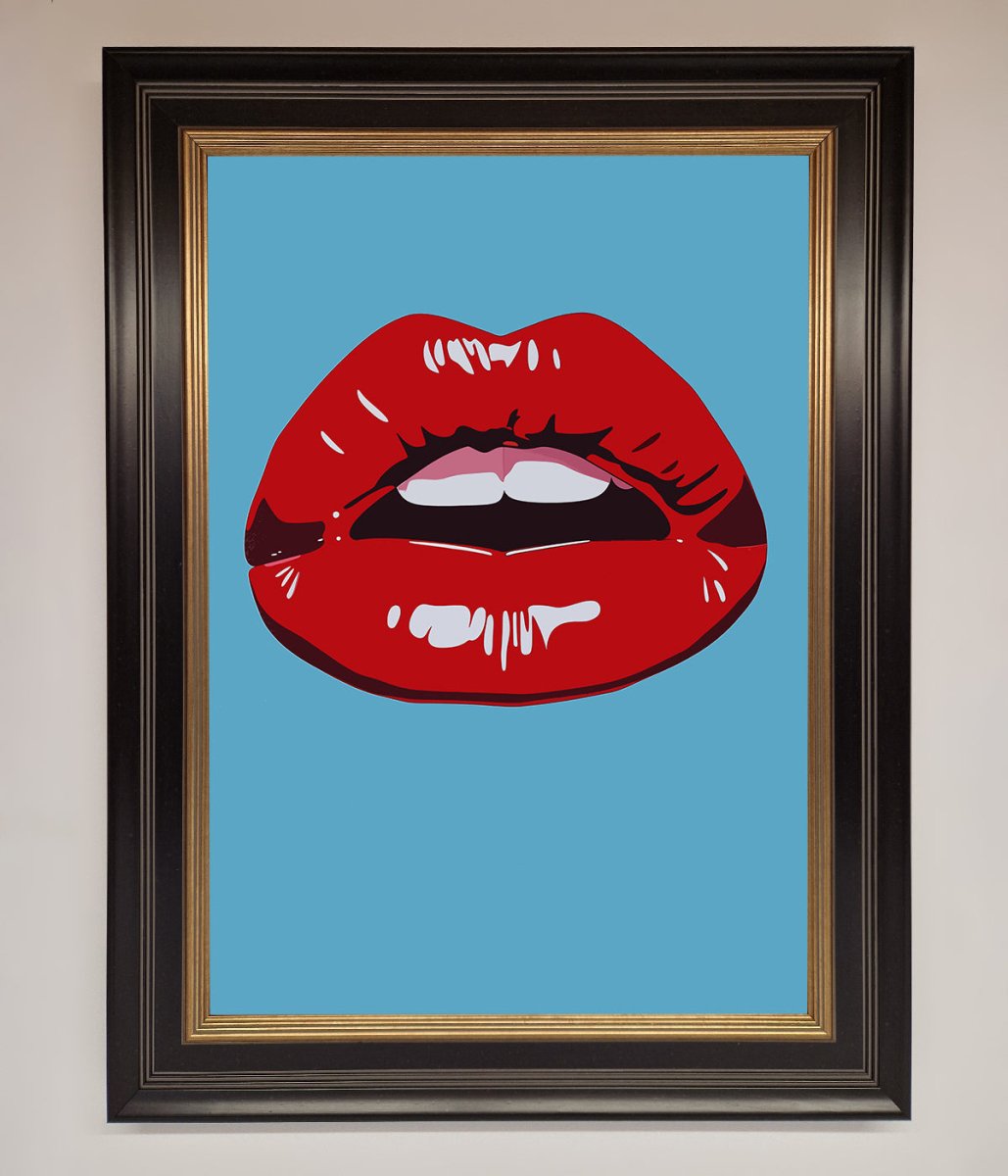 Red Lips Contemporary Framed Poster - Zestio