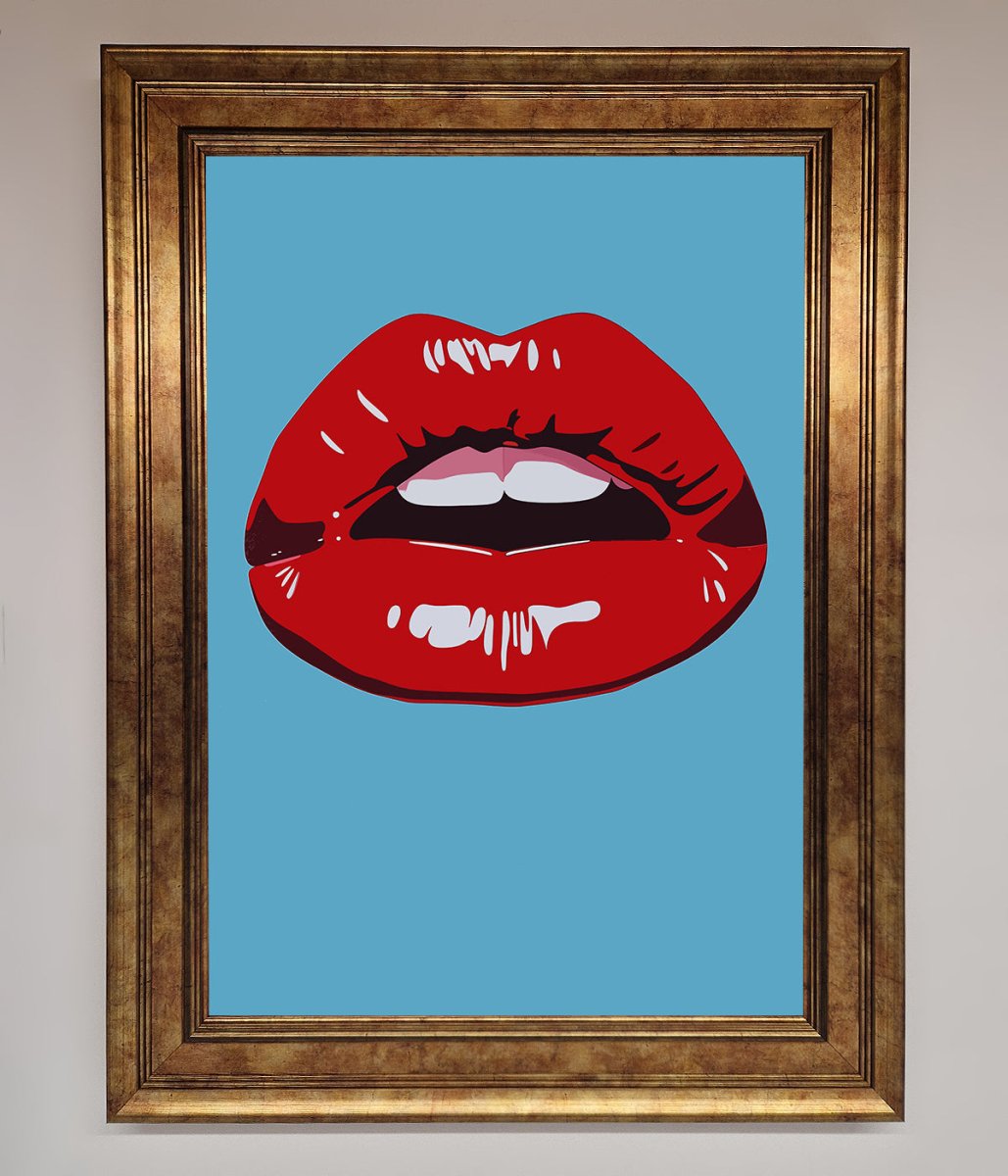 Red Lips Contemporary Framed Poster - Zestio