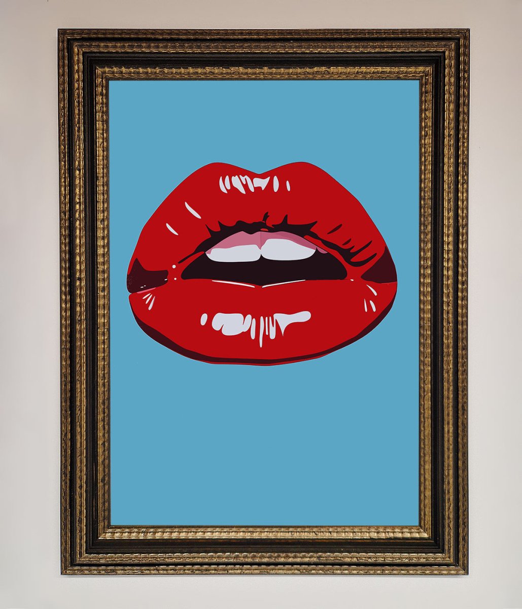 Red Lips Contemporary Framed Poster - Zestio