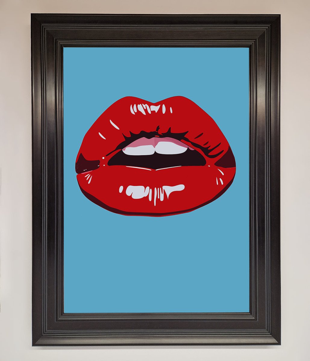 Red Lips Contemporary Framed Poster - Zestio