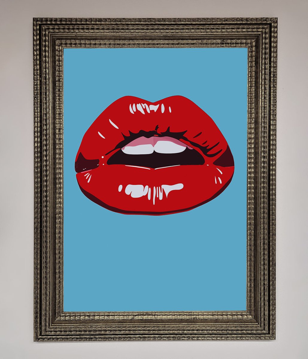 Red Lips Contemporary Framed Poster - Zestio