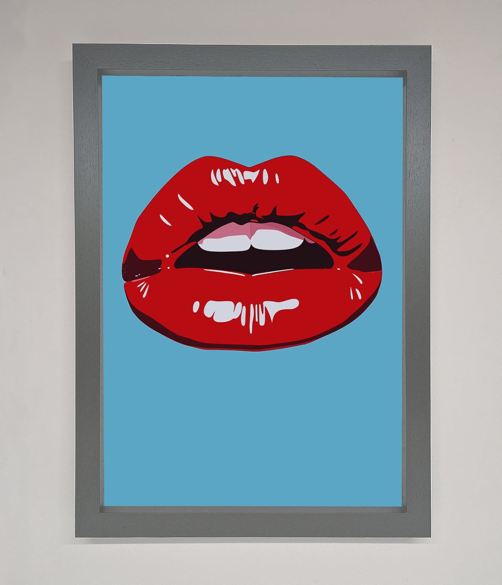 Red Lips Contemporary Framed Poster - Zestio