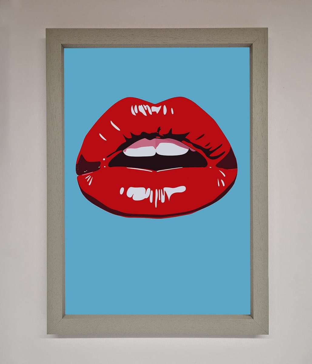 Red Lips Contemporary Framed Poster - Zestio