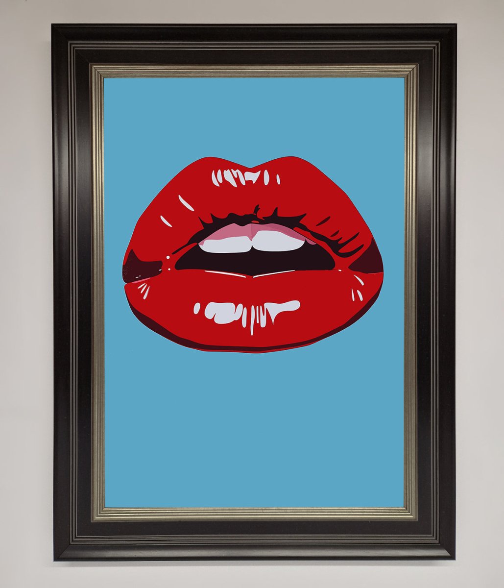Red Lips Contemporary Framed Poster - Zestio