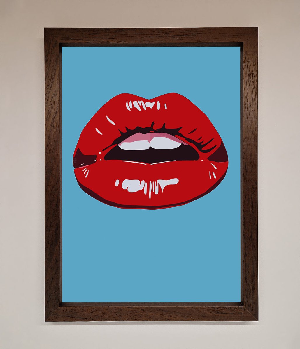 Red Lips Contemporary Framed Poster - Zestio