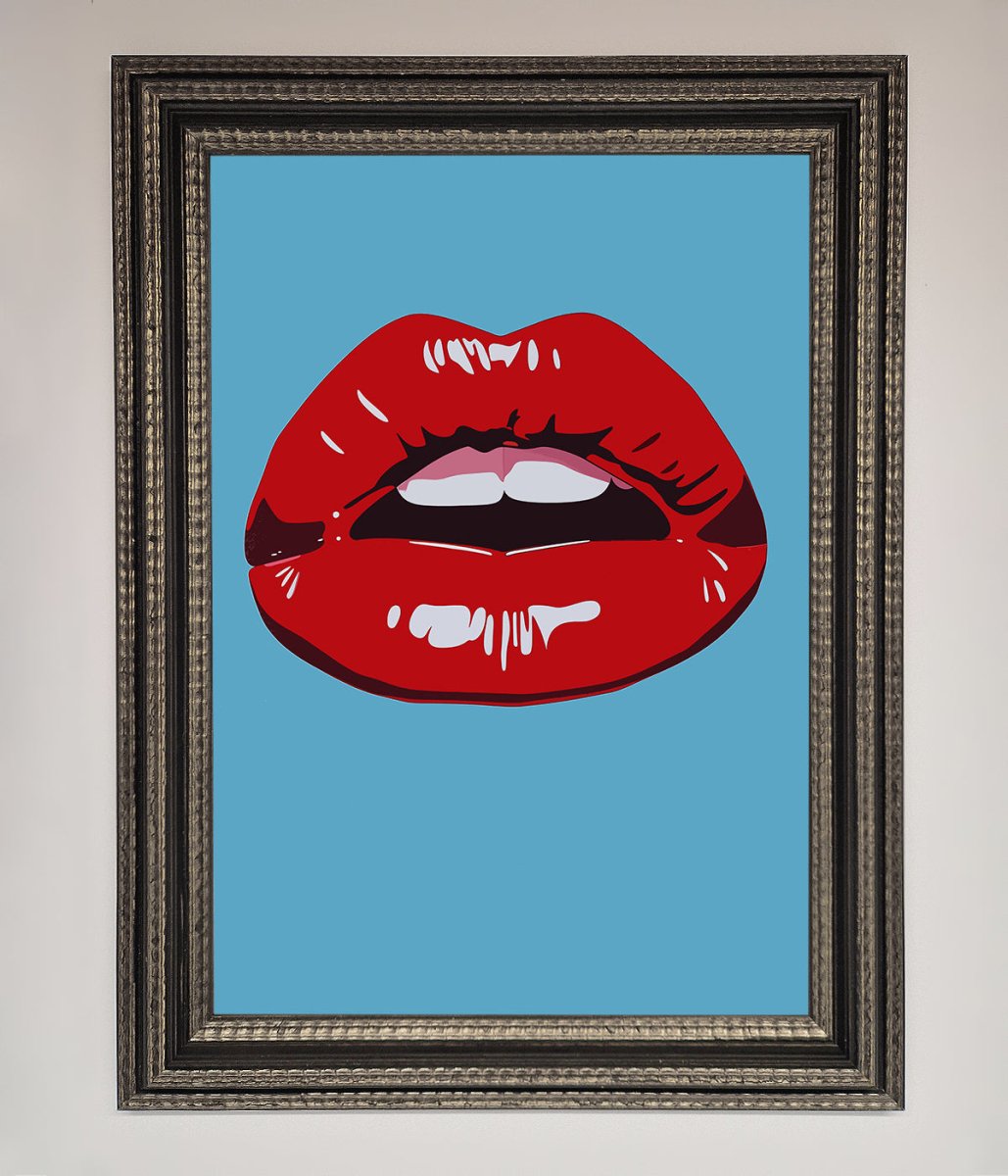 Red Lips Contemporary Framed Poster - Zestio