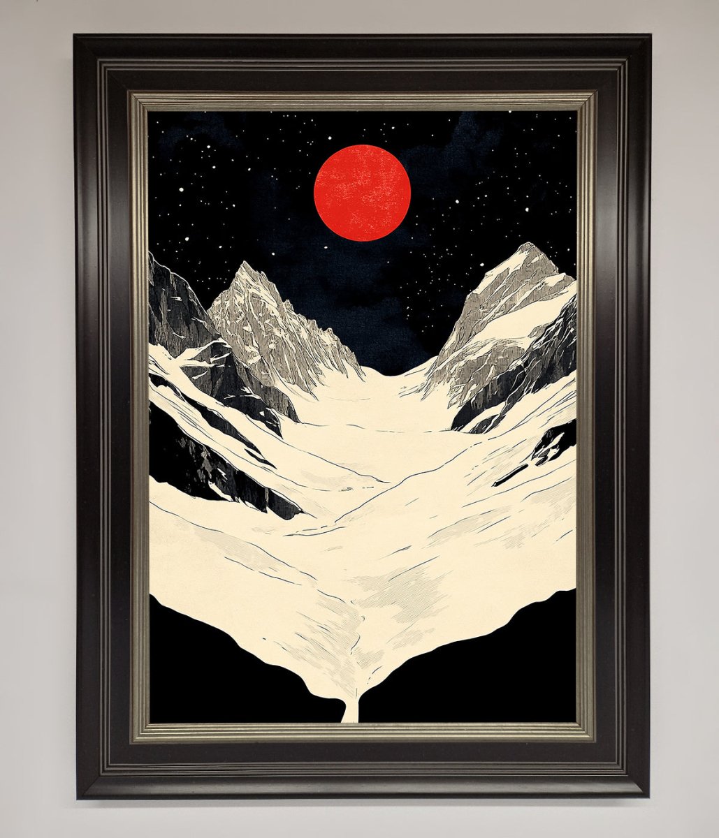 Red Moon On The Planet Framed Poster - Zestio