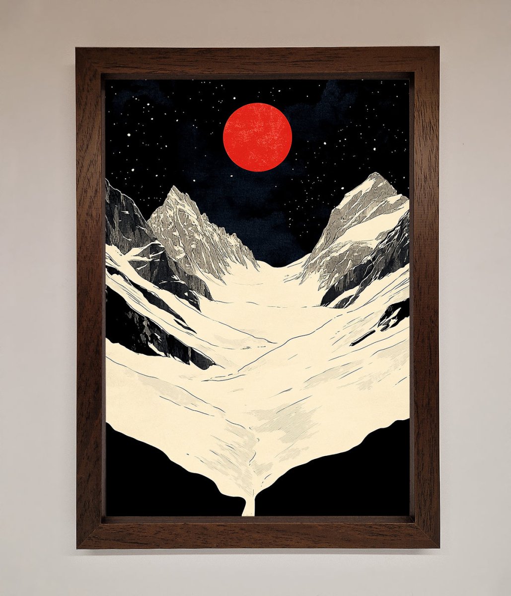Red Moon On The Planet Framed Poster - Zestio