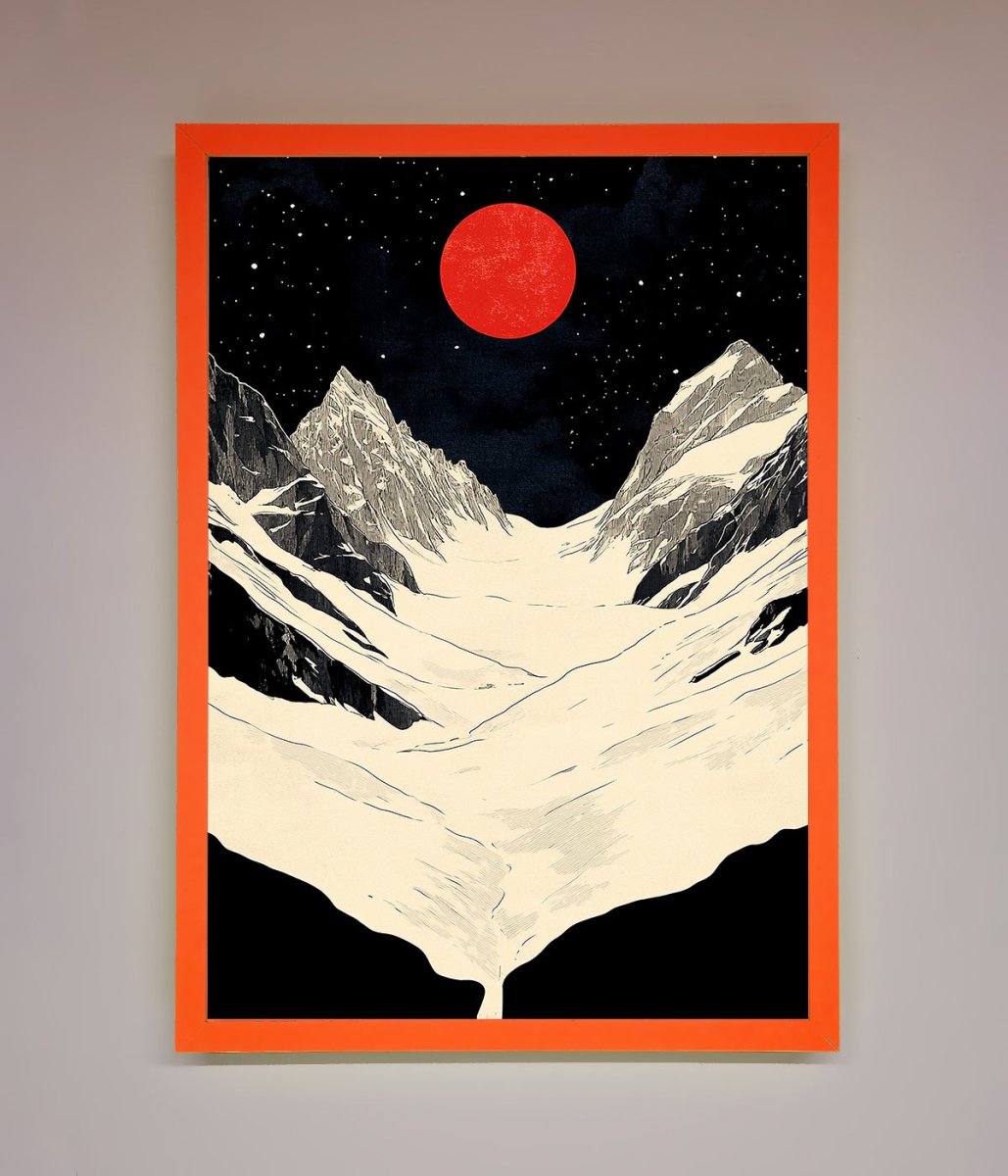 Red Moon On The Planet Framed Poster - Zestio