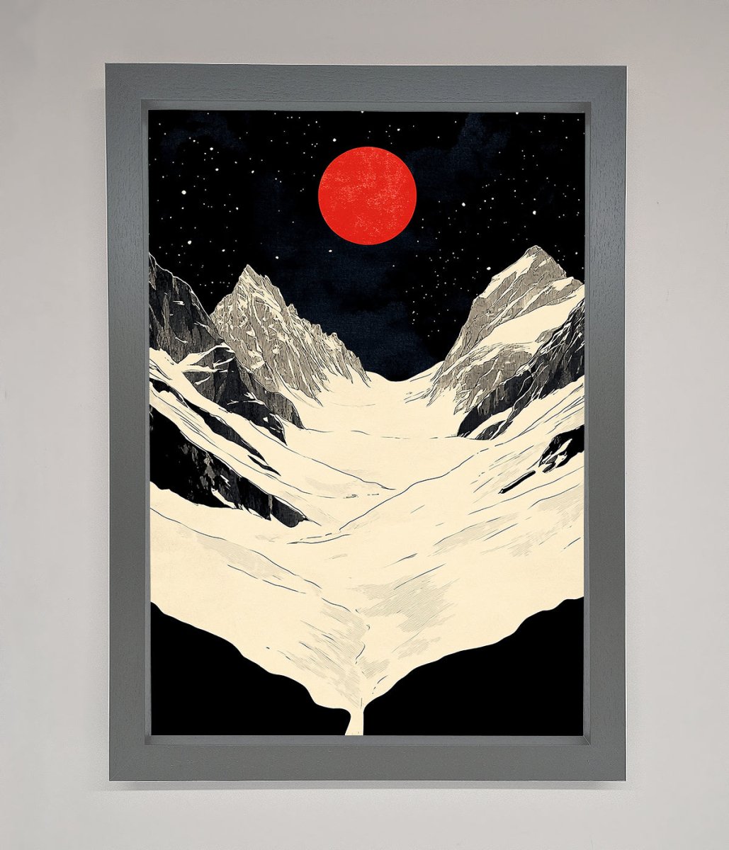 Red Moon On The Planet Framed Poster - Zestio