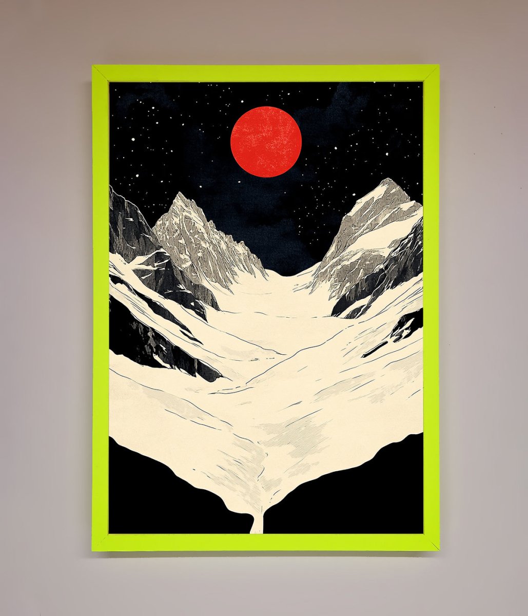 Red Moon On The Planet Framed Poster - Zestio