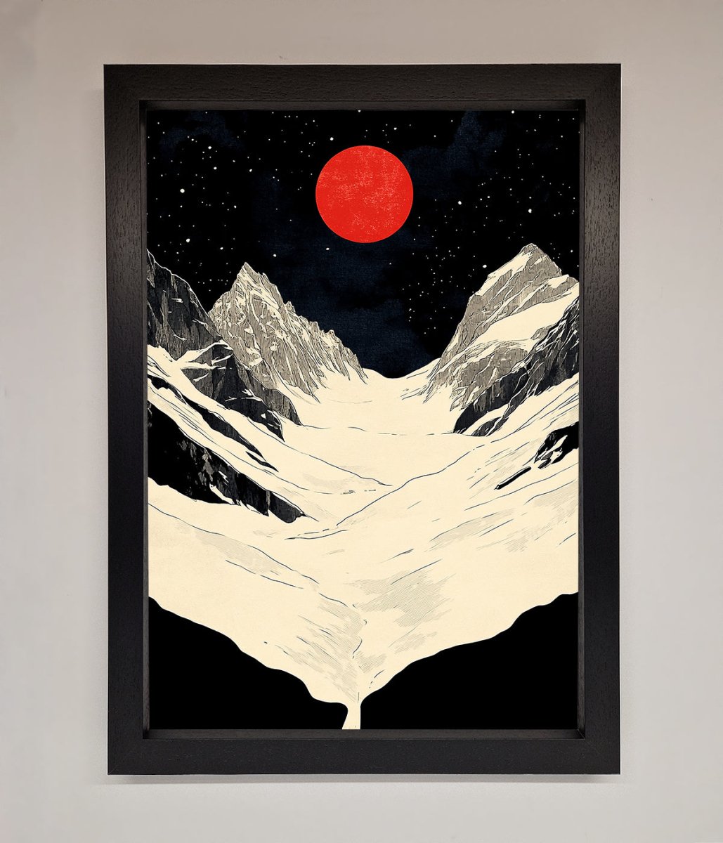 Red Moon On The Planet Framed Poster - Zestio