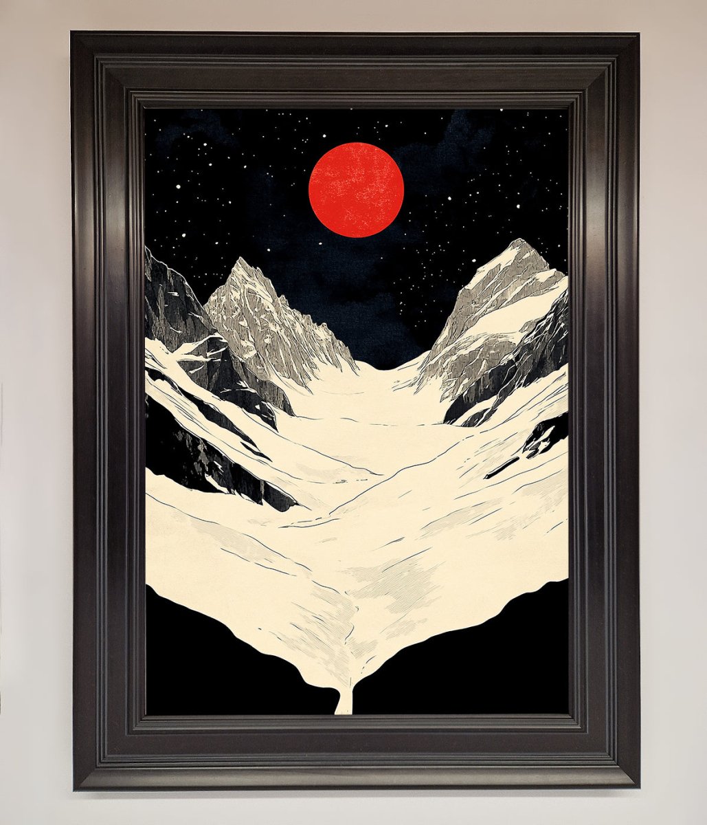Red Moon On The Planet Framed Poster - Zestio