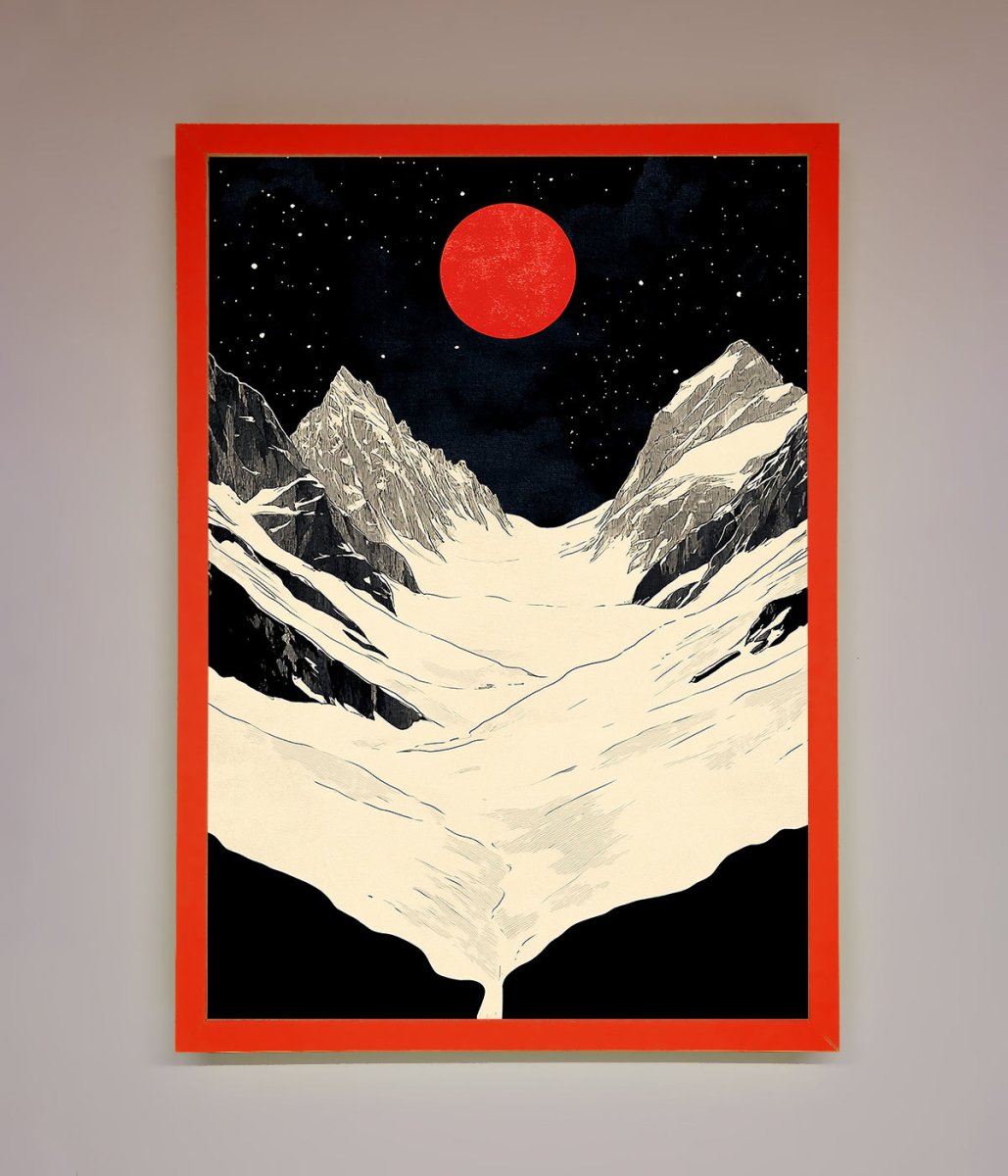 Red Moon On The Planet Framed Poster - Zestio