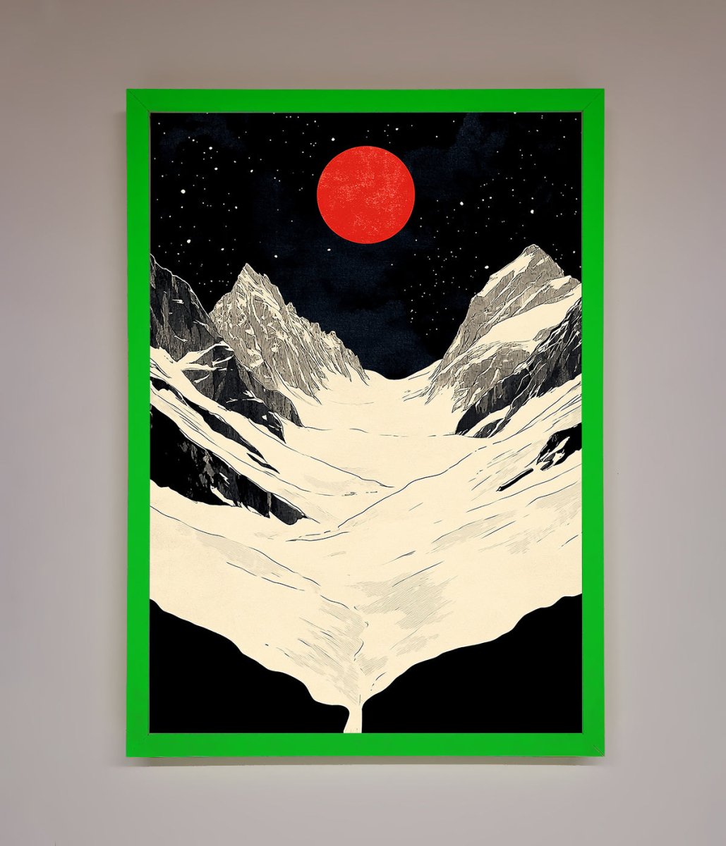 Red Moon On The Planet Framed Poster - Zestio