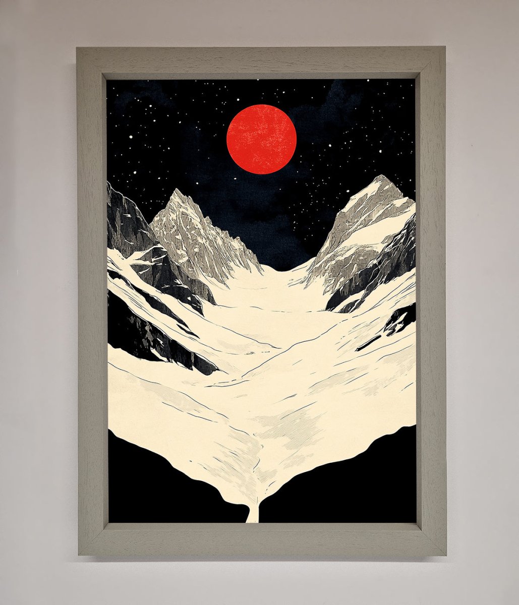 Red Moon On The Planet Framed Poster - Zestio
