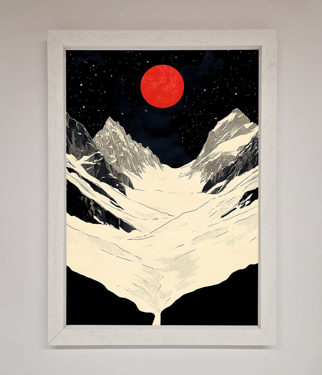 Red Moon On The Planet Framed Poster - Zestio