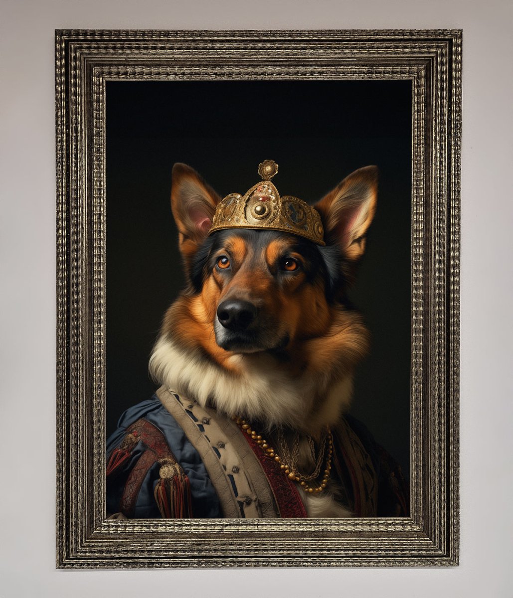 Renaissance German Shepherd Framed Wall Art - Zestio