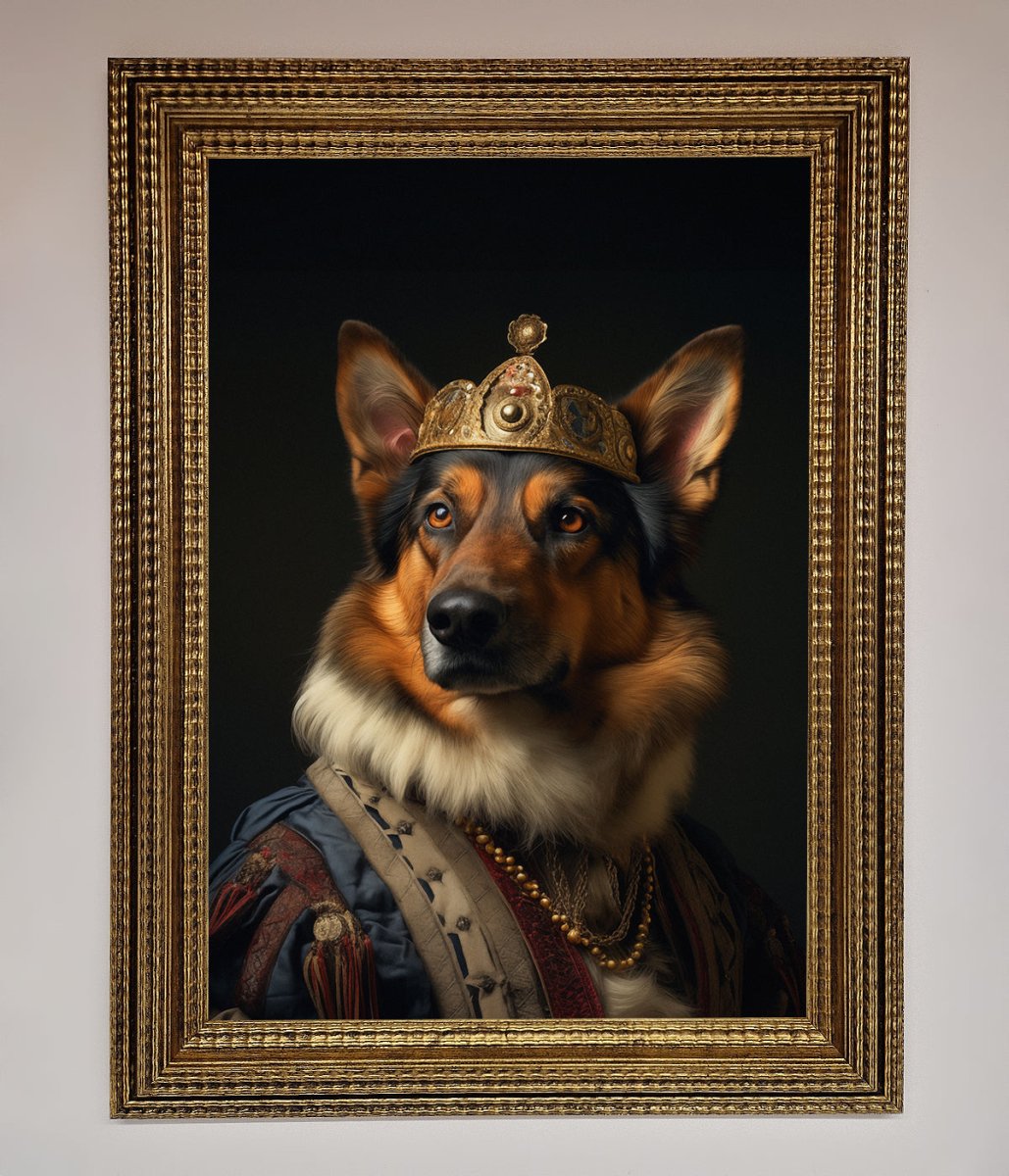 Renaissance German Shepherd Framed Wall Art - Zestio
