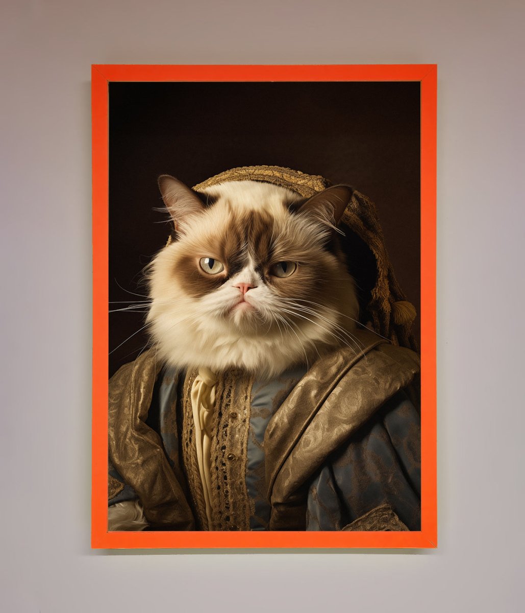 Renaissance Grumpy Cat Framed Print - Zestio