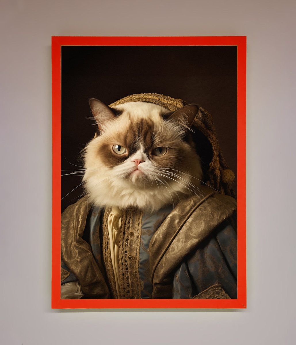 Renaissance Grumpy Cat Framed Print - Zestio