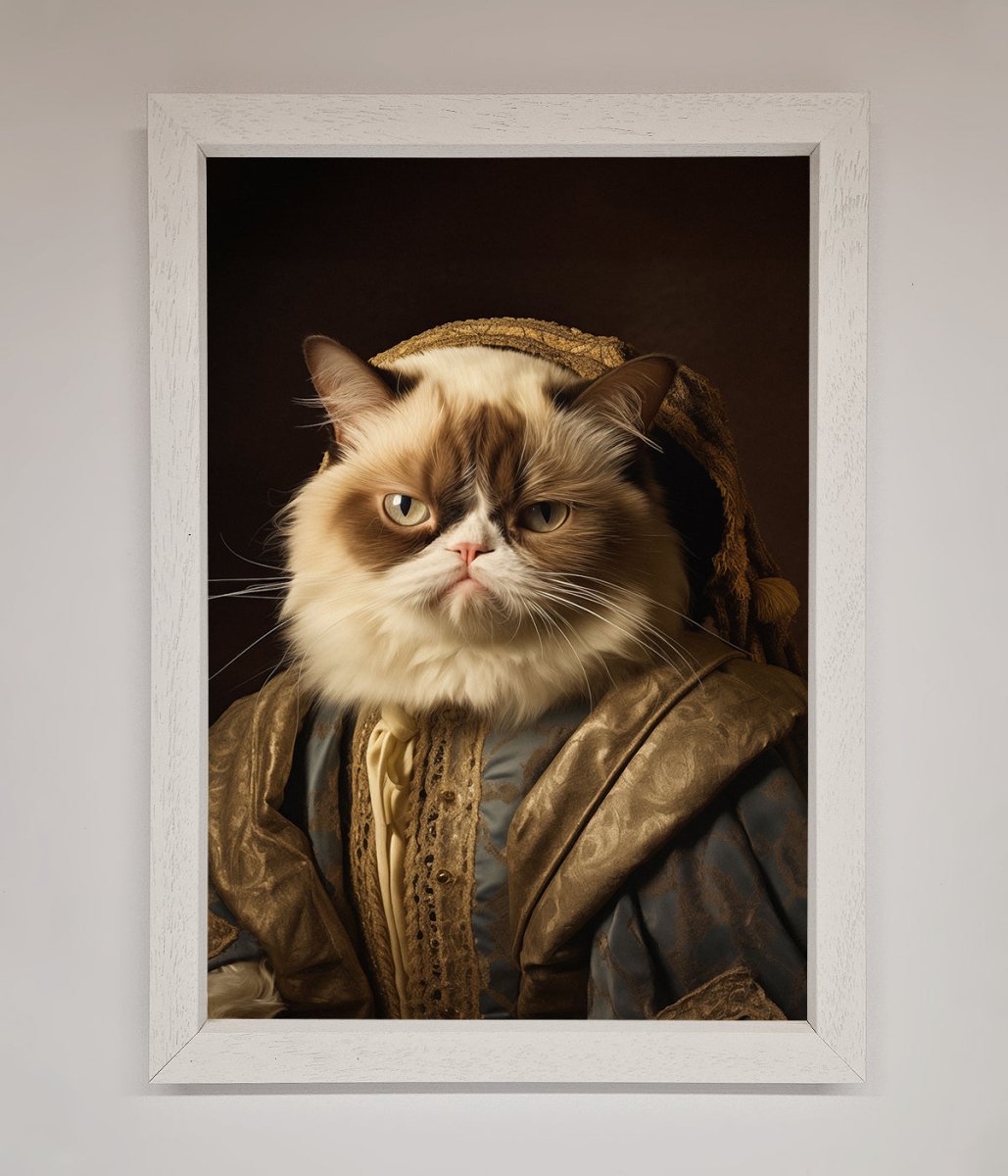 Renaissance Grumpy Cat Framed Print - Zestio