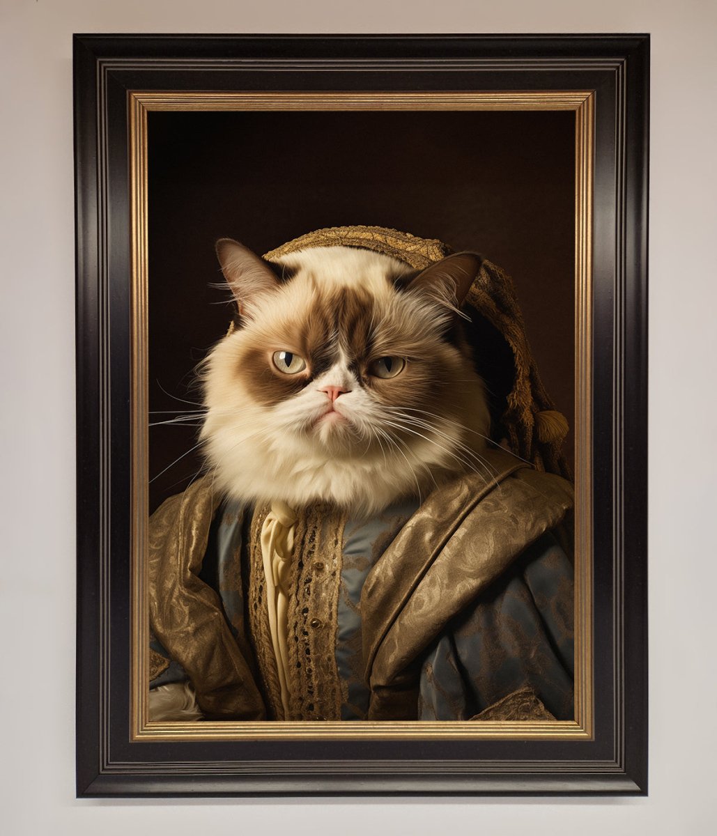 Renaissance Grumpy Cat Framed Print - Zestio