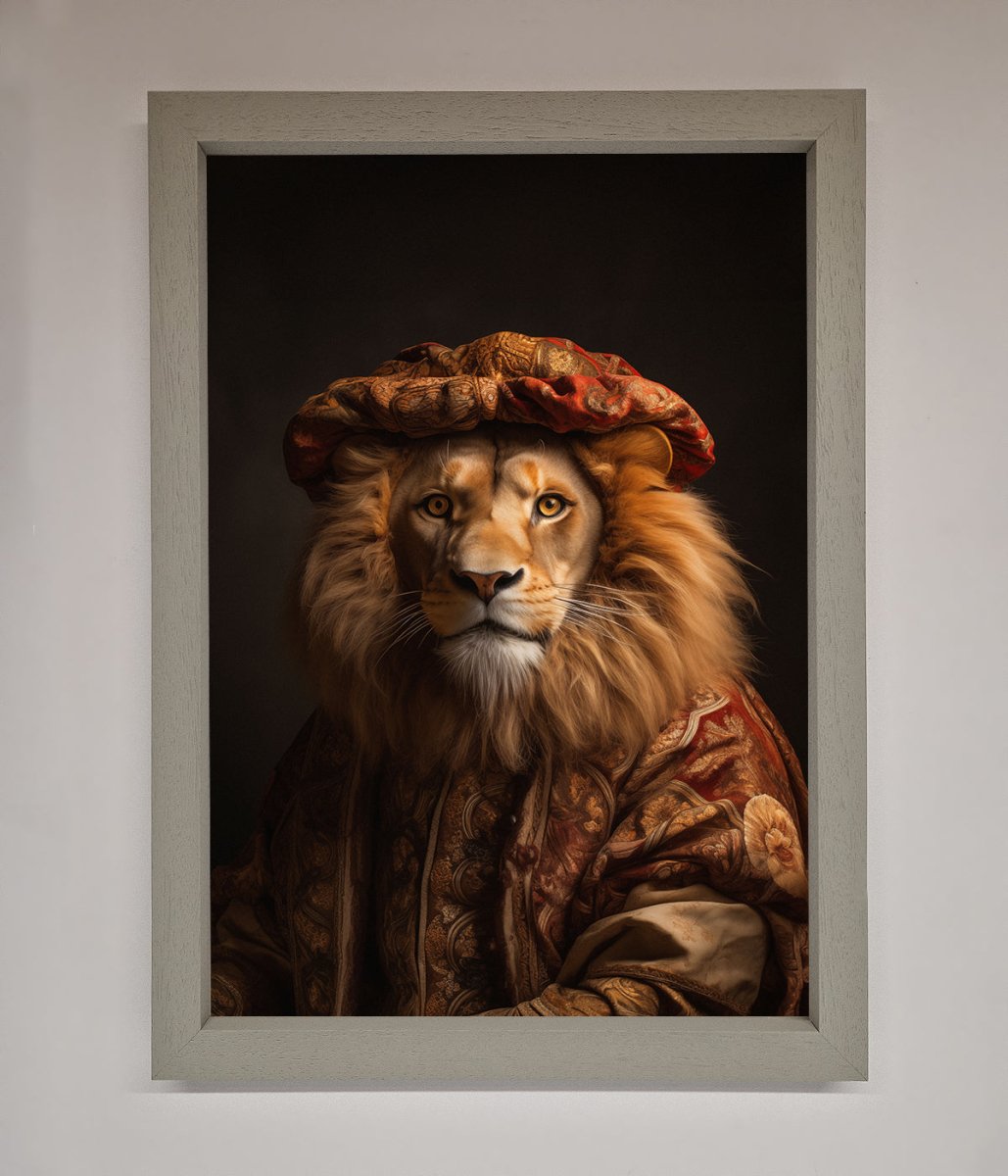 Renaissance Lion Framed Wall Art - Zestio