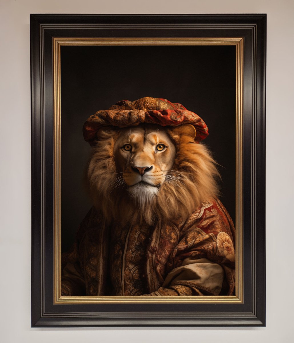 Renaissance Lion Framed Wall Art - Zestio