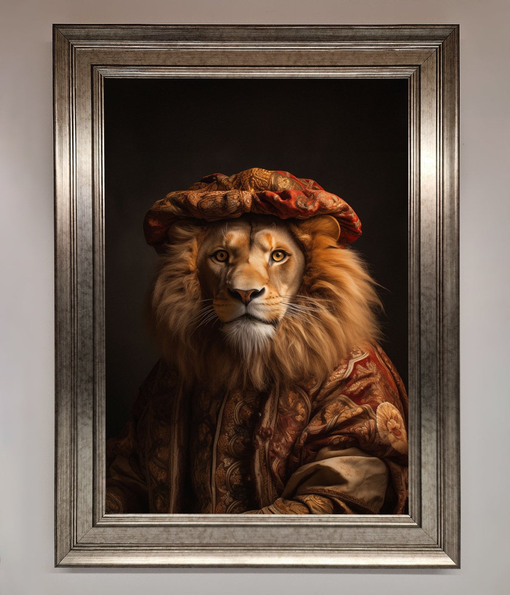 Renaissance Lion Framed Wall Art - Zestio
