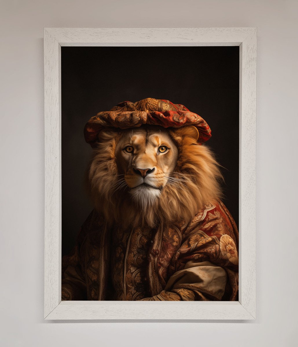 Renaissance Lion Framed Wall Art - Zestio