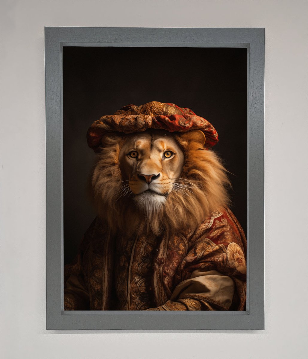 Renaissance Lion Framed Wall Art - Zestio