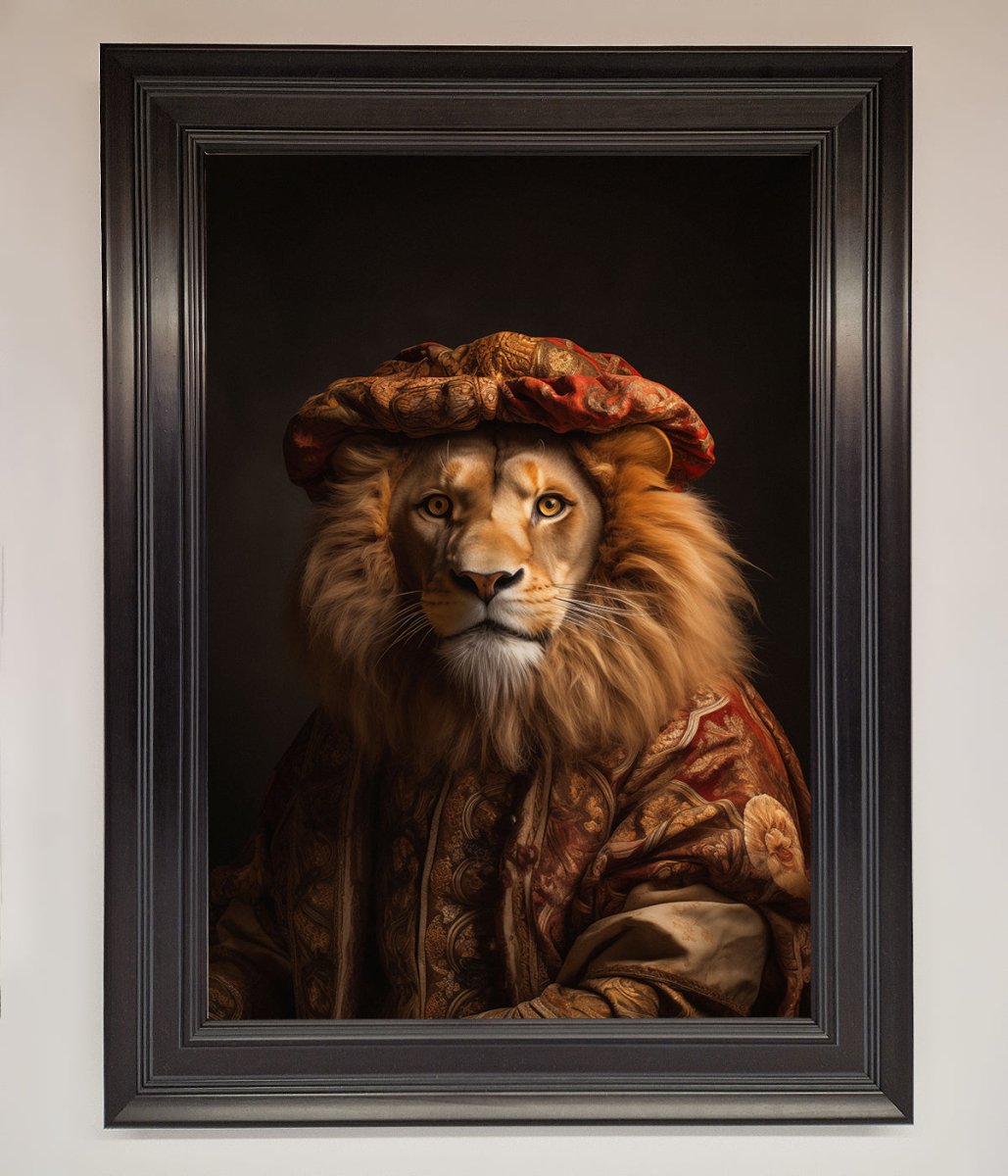Renaissance Lion Framed Wall Art - Zestio