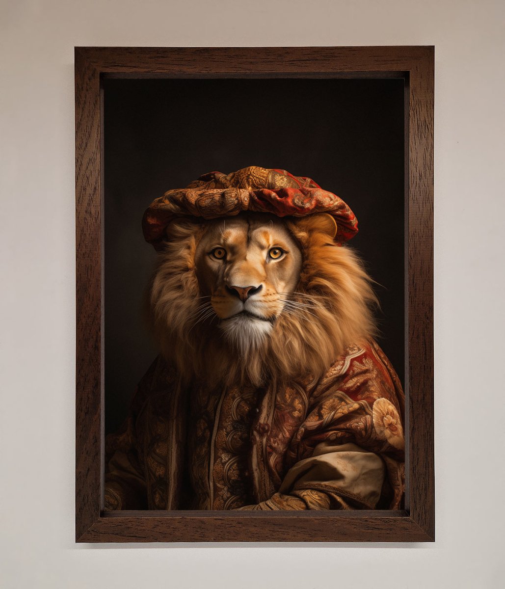 Renaissance Lion Framed Wall Art - Zestio
